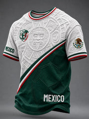 Men's Mexico Football Lover Art O-neck Short Sleeve T-shirt gracestitchs