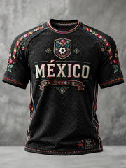 Men's Mexico Football Lover Art Printed short sleeve t-shirt