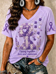 Women's "Piecing Together Love And Memories - Alzheimer's Theme" T-shirt