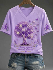 Women's "Piecing Together Love And Memories - Alzheimer's Theme" T-shirt