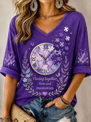 Women's "Piecing Together Love And Memories - Alzheimer's Theme" T-shirt