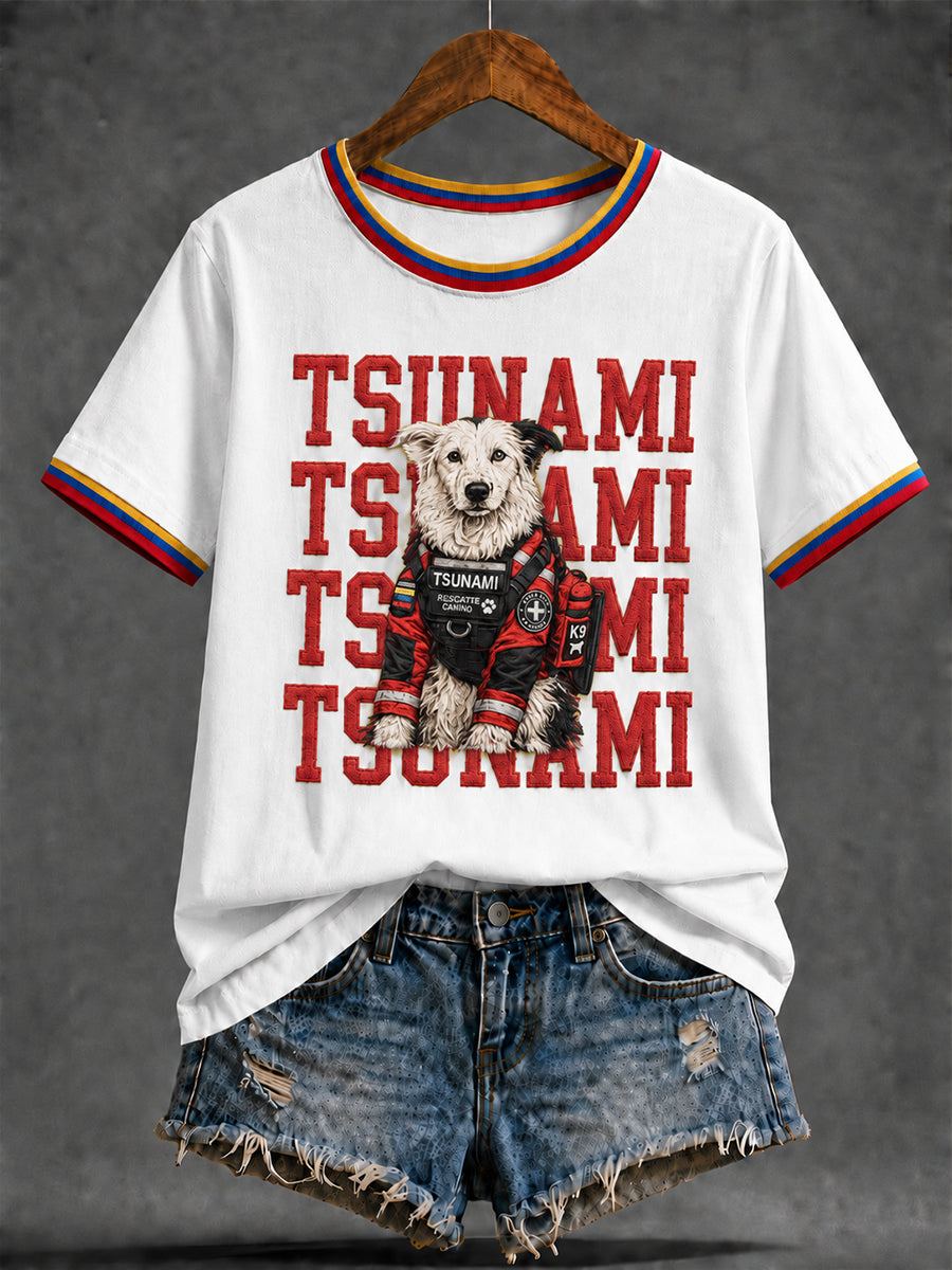 Women's Venezuela Hero Dog Tsunami Patriotic Dog Lover T-Shirt gracestitchs
