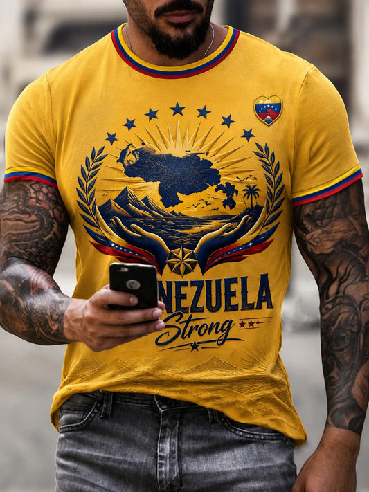 Men's Venezuela Strong Printed T-shirt gracestitchs
