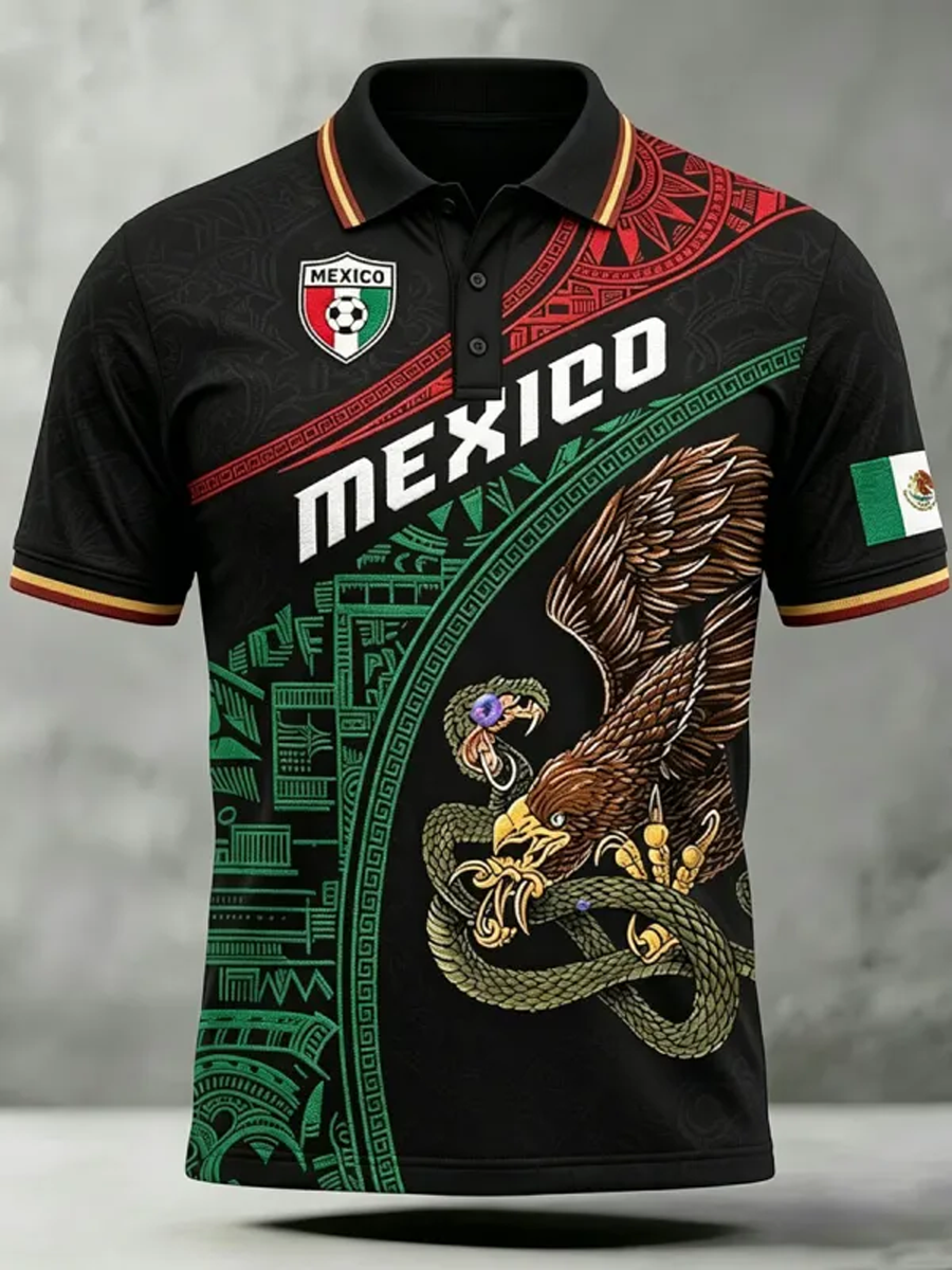 Men's Mexico Printed polo shirt gracestitchs