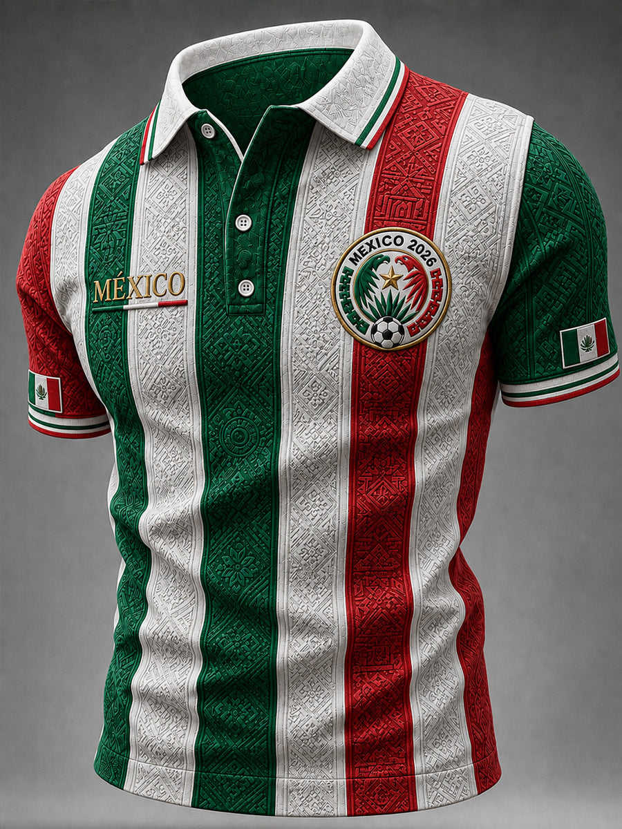 Men's Mexico Football Lover Art  Short Sleeve Top gracestitchs