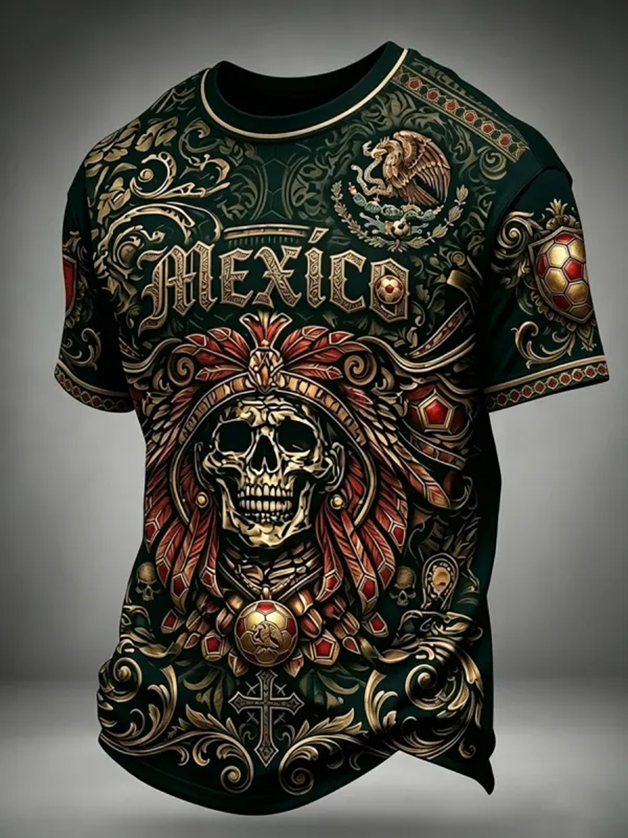 Men's Mexico Printed short sleeves t-shirt gracestitchs