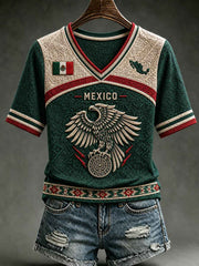 Women's Mexico Football Lover Art Short Sleeve T-shirt