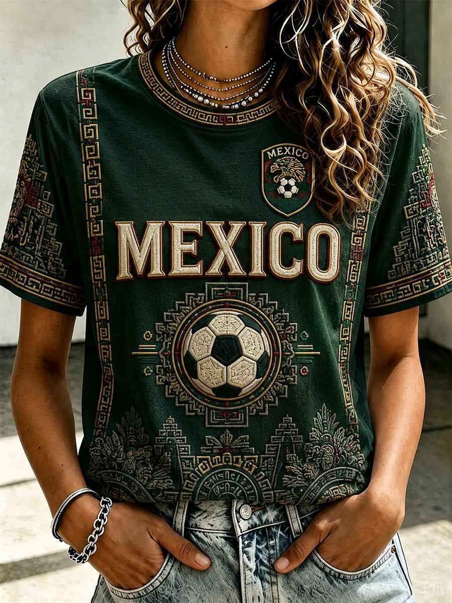 Women's Mexican Pride Print Casual Tee