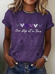 Women's Alzheimer's Awareness Print short-sleeved T-shirt gracestitchs