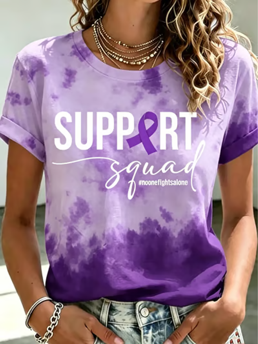 Women's Alzheimer's Awareness Print short-sleeved T-shirt gracestitchs