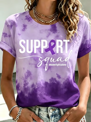 Women's Alzheimer's Awareness Print short-sleeved T-shirt gracestitchs