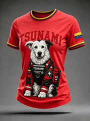 Women's Venezuela Hero Dog Tsunami Patriotic Dog Lover T-Shirt gracestitchs