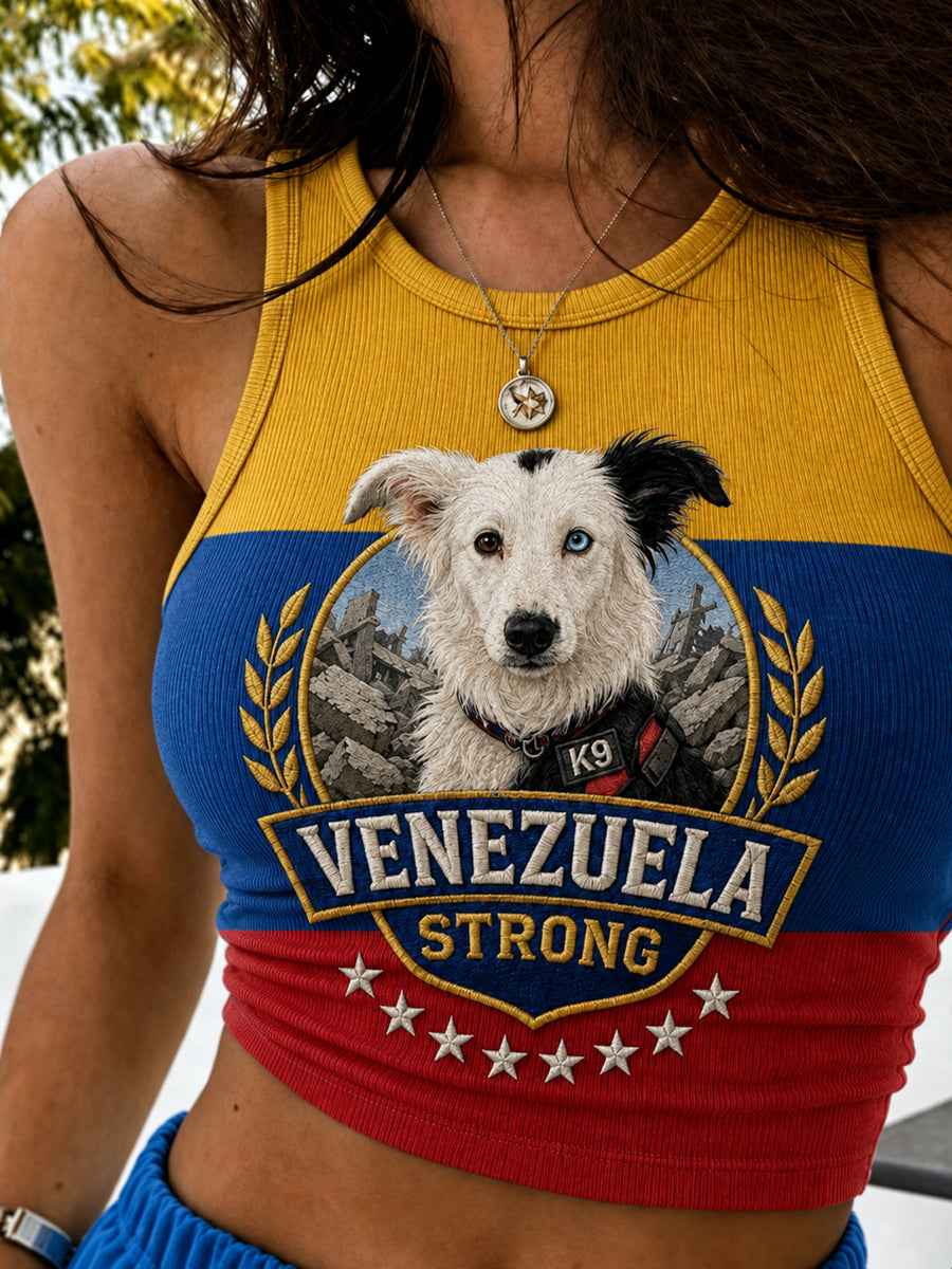 Women's Venezuela Hero Dog Tsunami Patriotic Dog Lover Vest Top
