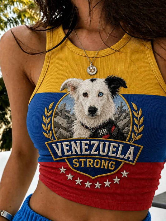 Women's Venezuela Hero Dog Tsunami Patriotic Dog Lover Vest Top