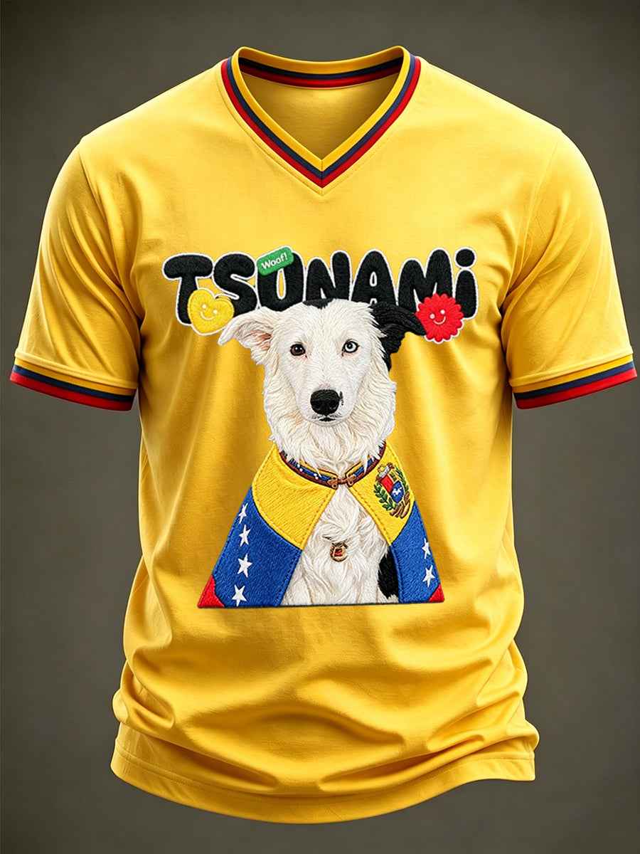 Men's Venezuela Hero Dog Tsunami Patriotic Dog Lover T-Shirt