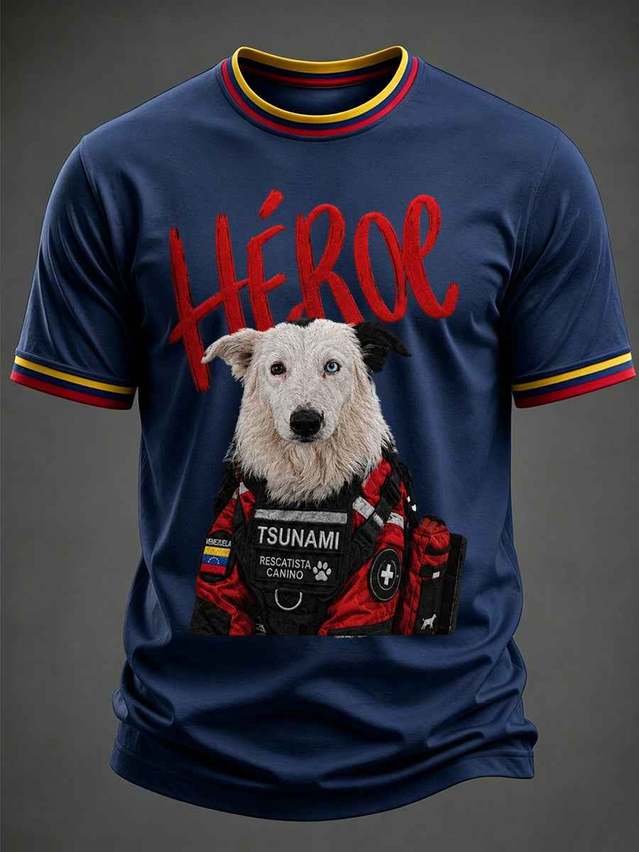 Men's Venezuela Hero Dog Tsunami Patriotic Dog Lover T-Shirt