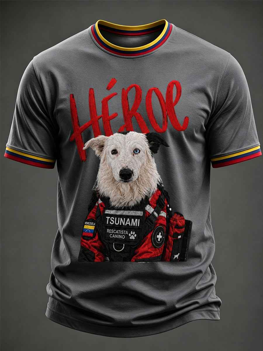 Men's Venezuela Hero Dog Tsunami Patriotic Dog Lover T-Shirt