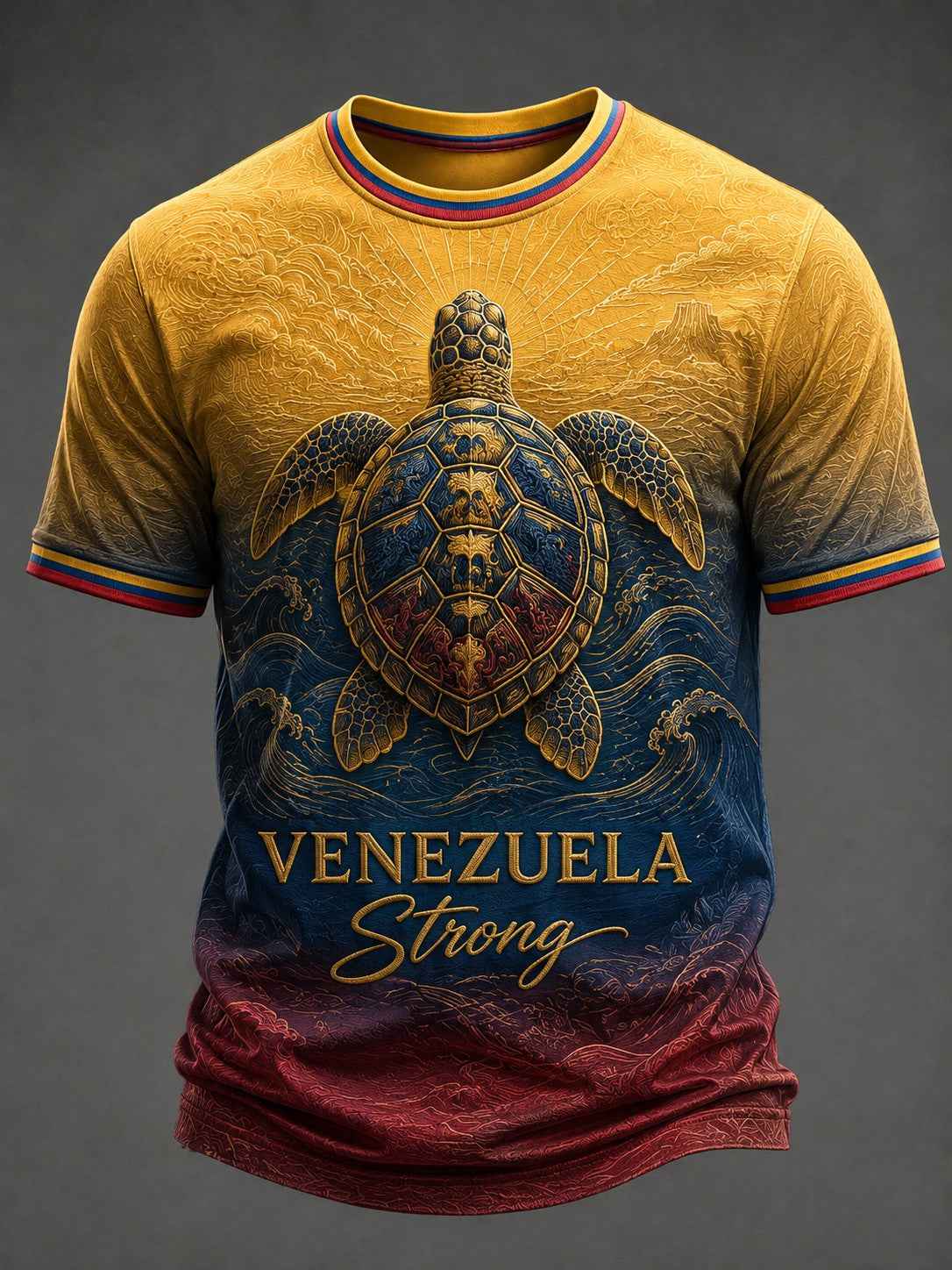 Men's Sea Turtle Venezuela Strong Printed T-shirt