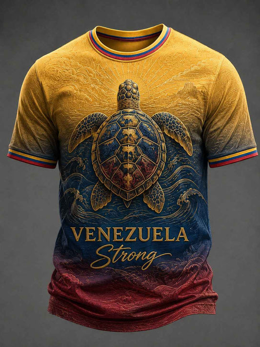 Men's Sea Turtle Venezuela Strong Printed T-shirt
