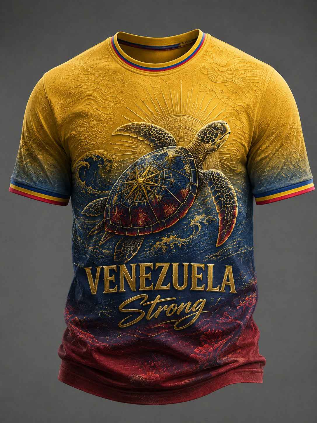 Men's Sea Turtle Venezuela Strong Printed T-shirt