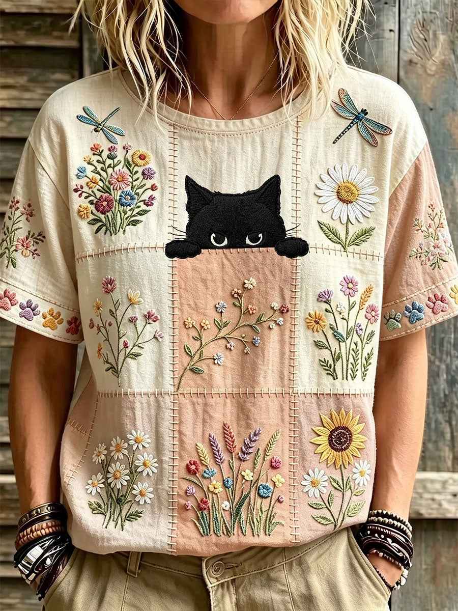 Women's Elegant Cotton-Linen Top