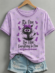Women's“I’m Fine Everything Is Fine” Alzheimer's Theme T-shirt gracestitchs