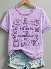 Women's“I’ll Be In My Memories” Alzheimer's Theme T-shirt gracestitchs