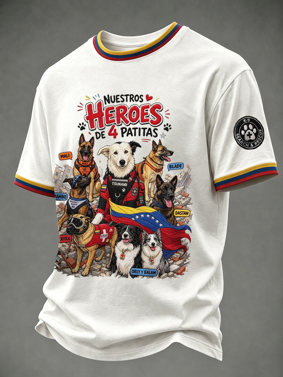 Men's Search & Rescue K9 Paw Patrol Dog Lover Print T-shirt gracestitchs