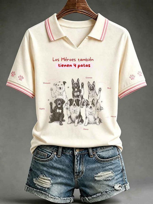 Women's Search & Rescue K9 Paw Patrol Dog Lover Print T-shirt