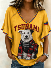 Women's Venezuela Hero Dog Tsunami Patriotic Dog Lover T-Shirt gracestitchs