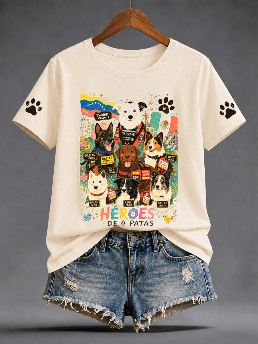 Women's Search & Rescue K9 Paw Patrol Dog Lover Print T-shirt gracestitchs