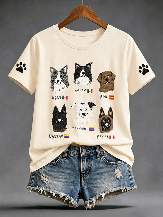 Women's Search & Rescue K9 Paw Patrol Dog Lover Print T-shirt gracestitchs