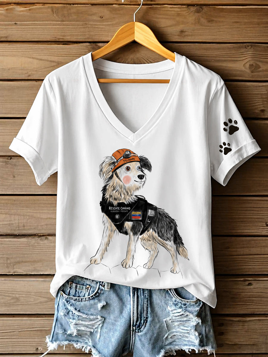Women's Venezuela Hero Dog Tsunami Patriotic Dog Lover T-Shirt gracestitchs