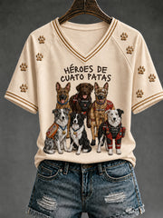 Women's Search & Rescue K9 Paw Patrol Dog Lover Print T-shirt gracestitchs