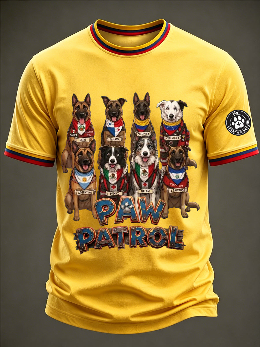 Men's Search & Rescue K9 Paw Patrol Dog Lover Print T-shirt gracestitchs