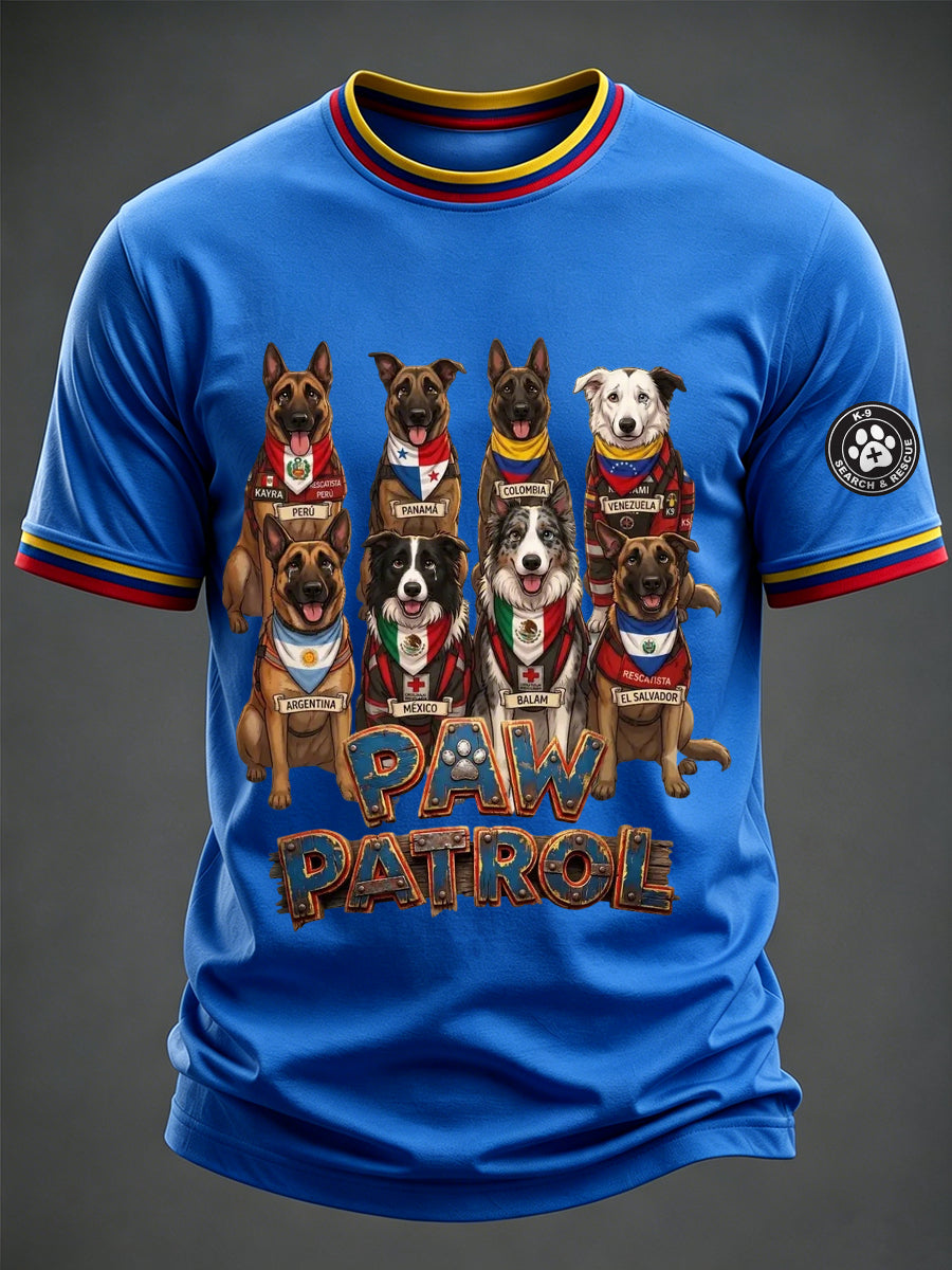Men's Search & Rescue K9 Paw Patrol Dog Lover Print T-shirt gracestitchs