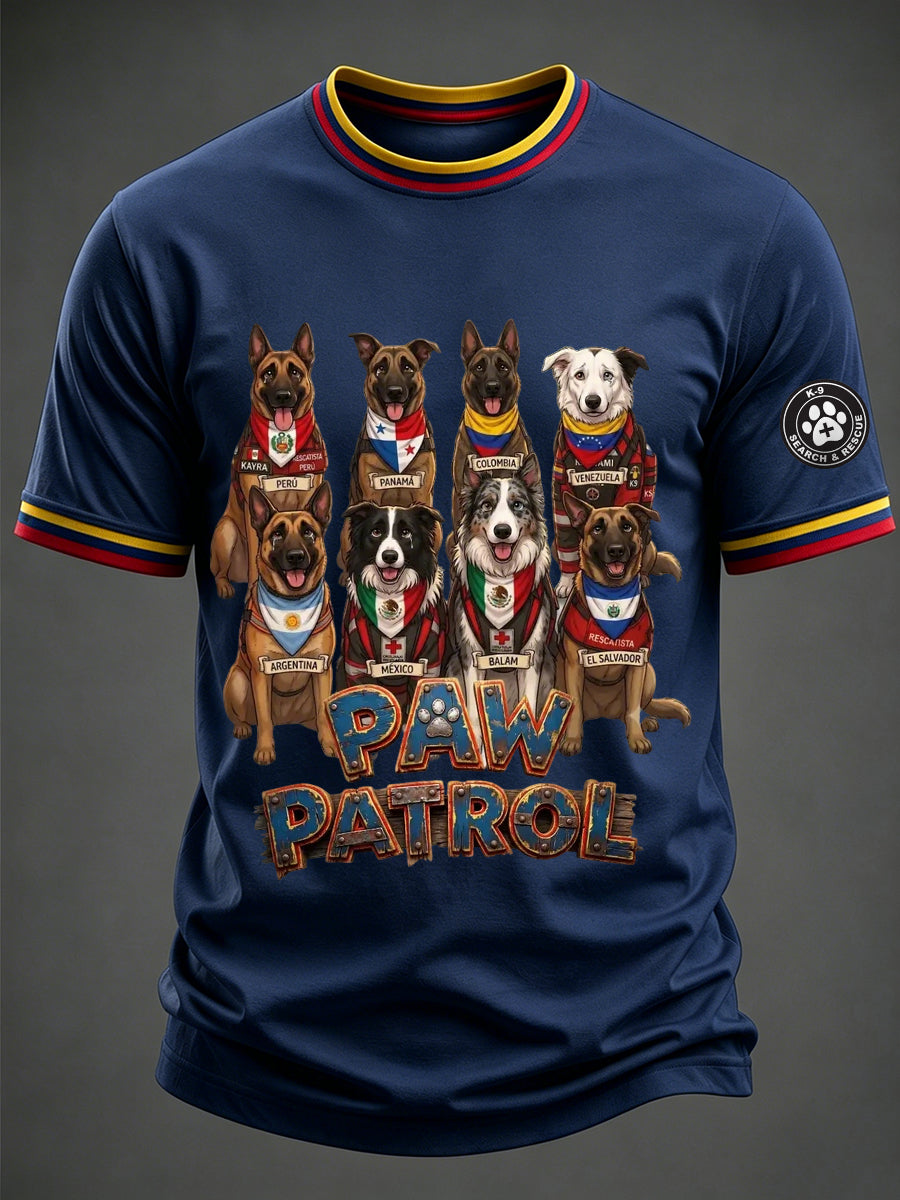 Men's Search & Rescue K9 Paw Patrol Dog Lover Print T-shirt gracestitchs
