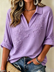 Women's Alzheimer's Awareness Dementia Support Purple Ribbon Purple Floral & Hummingbird  Art  Top gracestitchs
