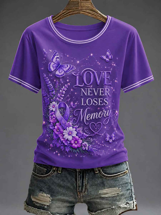 Women's Purple Flora Art Printed T-shirt