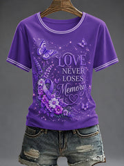 Women's Purple Flora Art Printed T-shirt gracestitchs