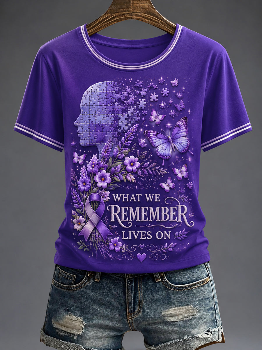 Women's Purple Flora Art Printed T-shirt gracestitchs