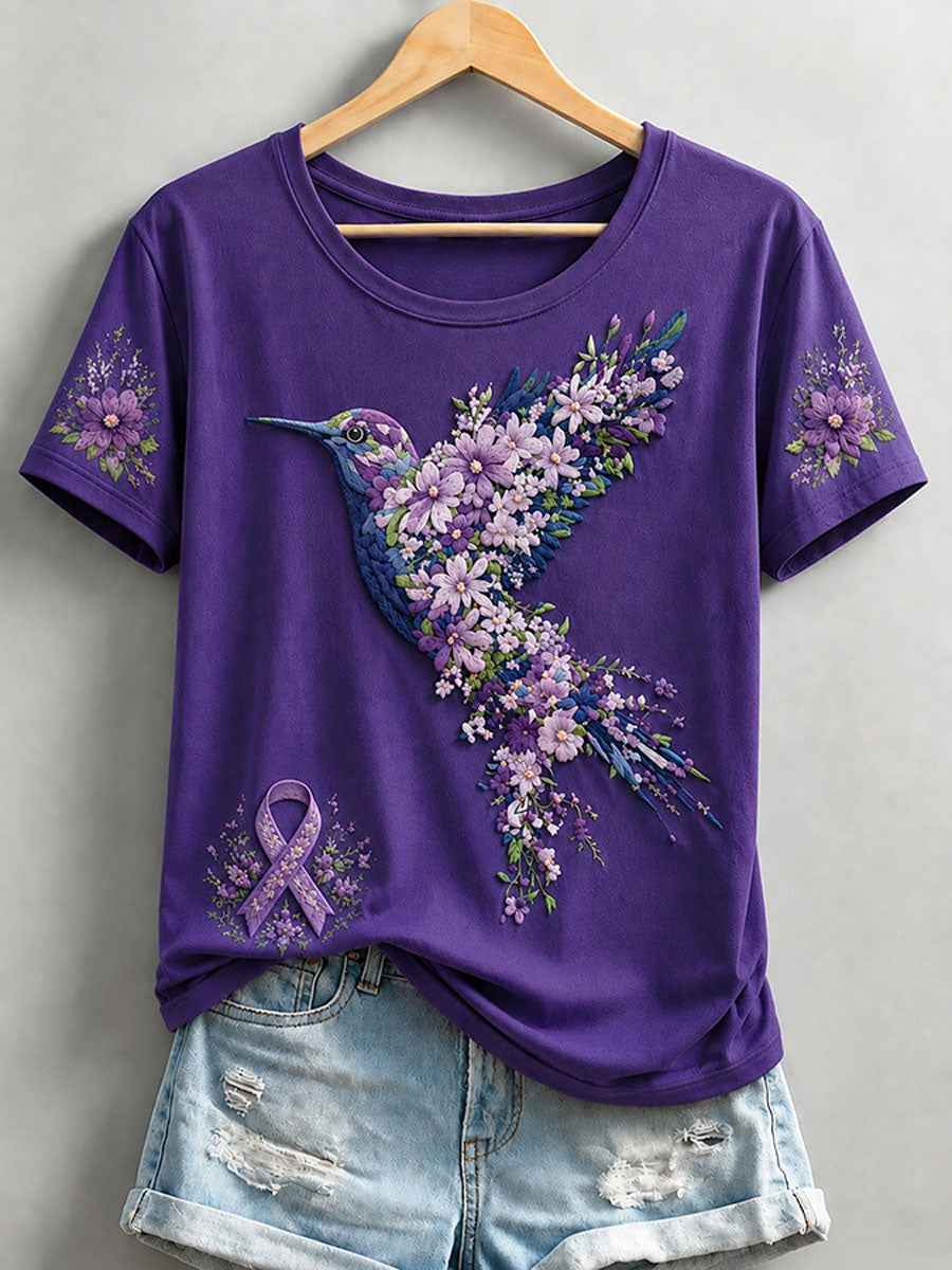 Women's Alzheimer's Theme Printed T-shirt