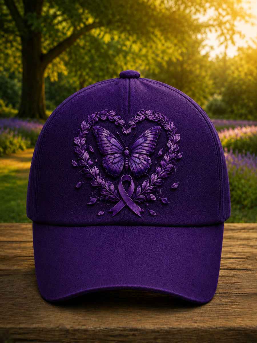 Unisex Purple Flora Art Print Hat