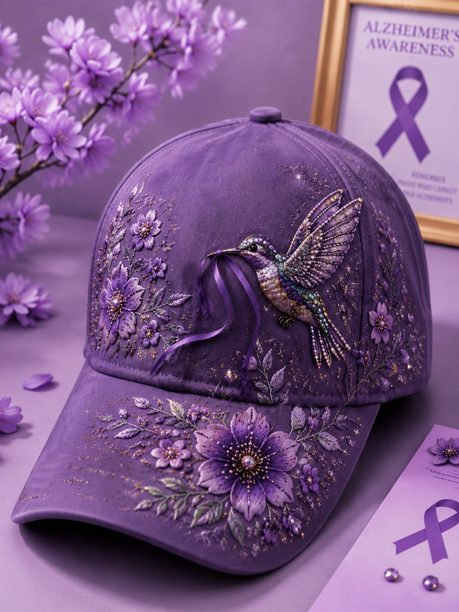 Unisex Hummingbird and floral print  Hat gracestitchs