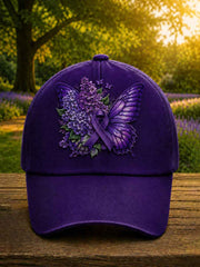 Unisex Purple Flora Art Print Hat