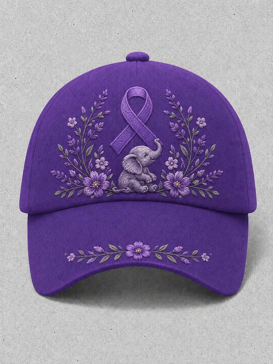 Unisex Alzheimer's Awareness Elephant Print Cap gracestitchs