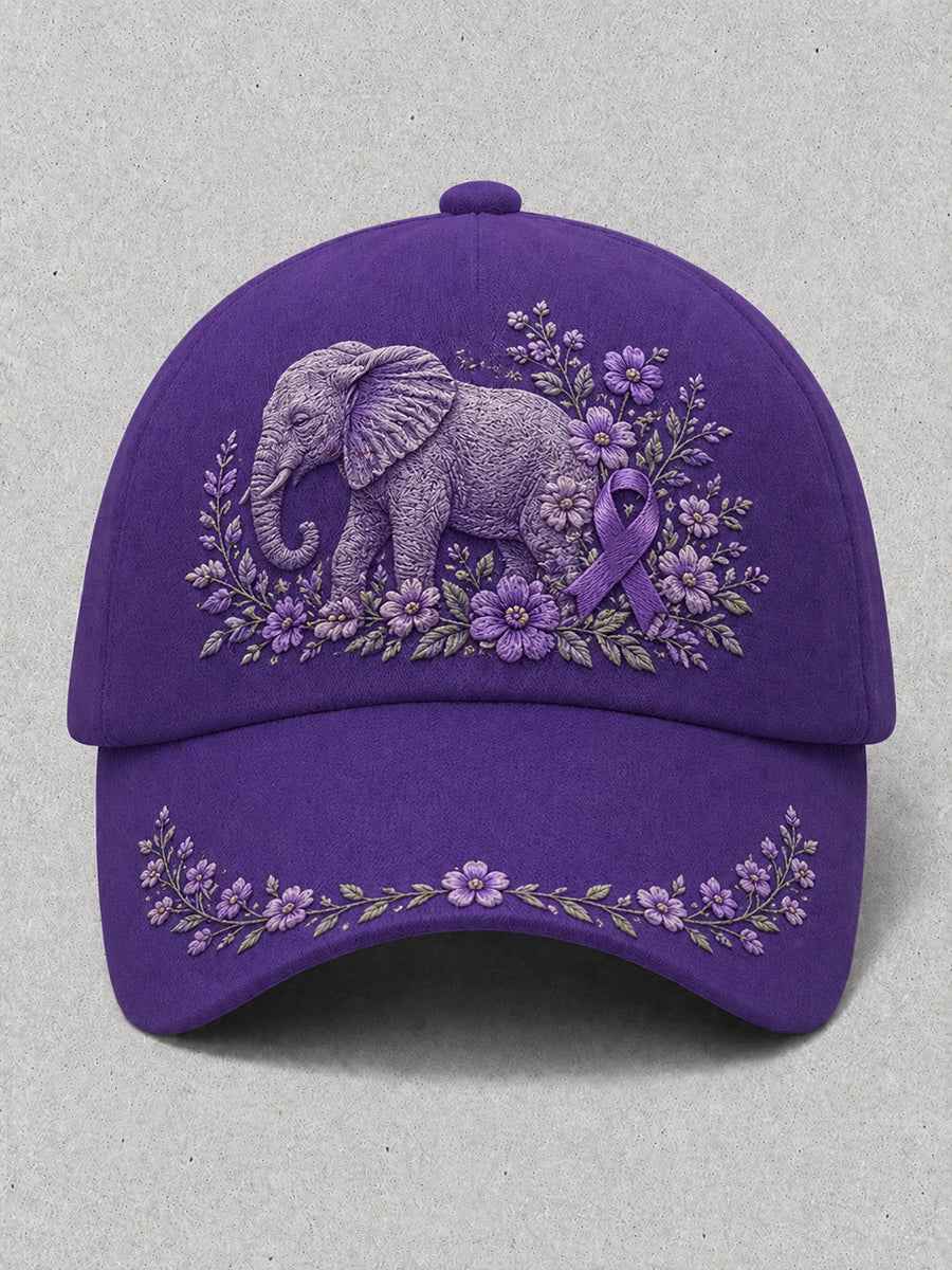 Unisex Alzheimer's Awareness Elephant Print Cap