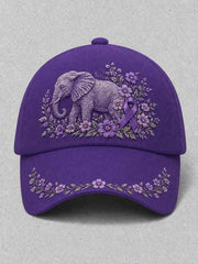Unisex Alzheimer's Awareness Elephant Print Cap