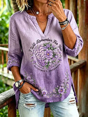 Women's Alzheimer's Awareness Print Casual T-Shirt