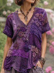 Women's linen short-sleeved T-shirt